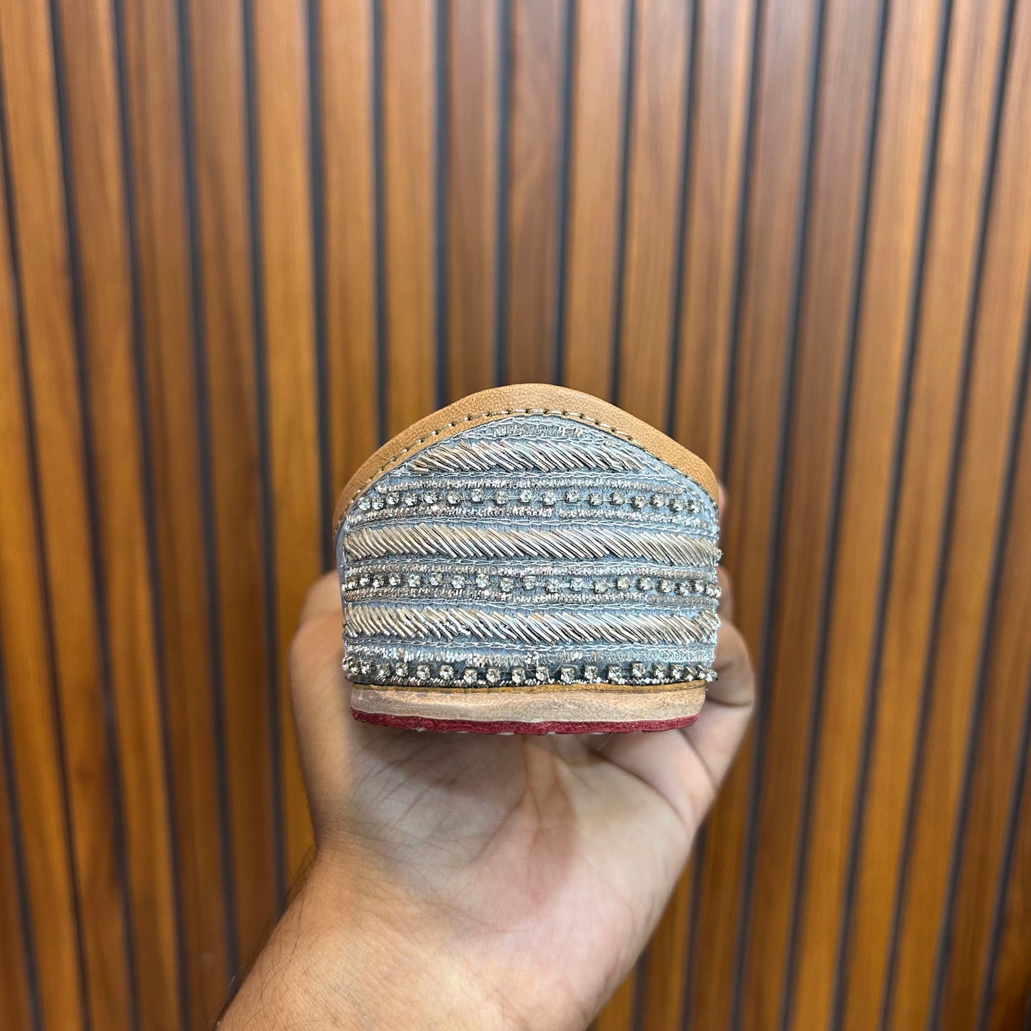 Silver Grey Dabka Punjabi Jutti