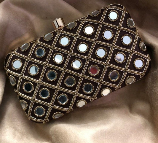 Black Mirrior Ladies Hand Bag clutch