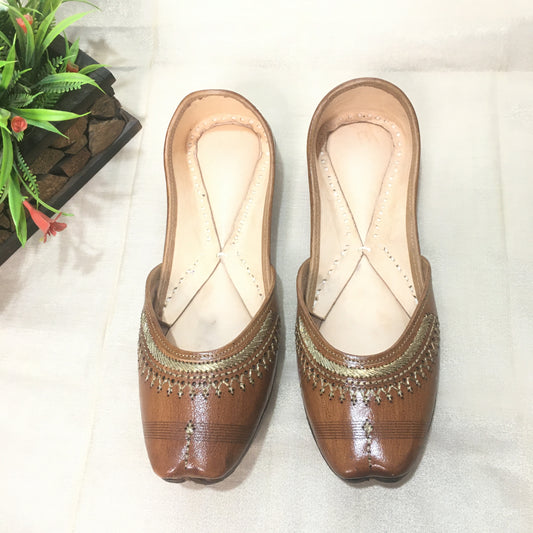 Brown Casual Leather Punjabi Jutti